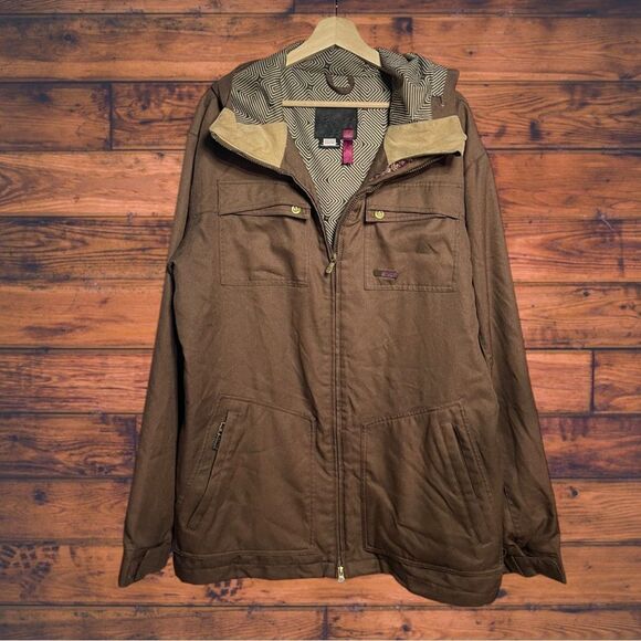 Quiksilver Brown Quiktech 5,000 MM Ski Snowboard Jacket Large - Picture 1 of 8